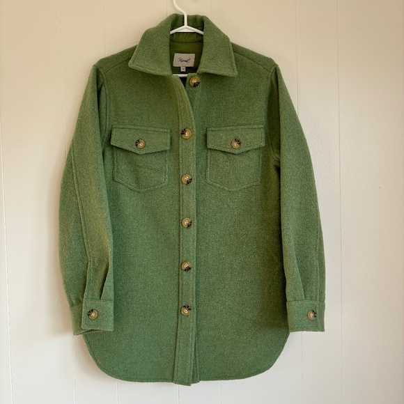 Kismet Jackets & Blazers - NWT Kismet oversize button up shacket green 2% wool size small
